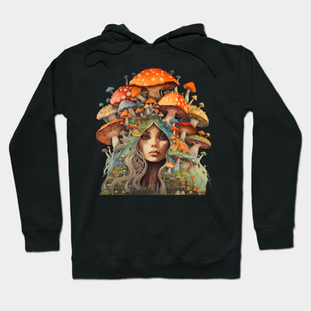 Mother of toadstools - Mother Earth Hoodie by Unelmoija